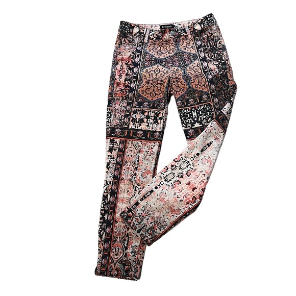 Bebe Folklore Print Skinny Jeans - Picture 4 of 14